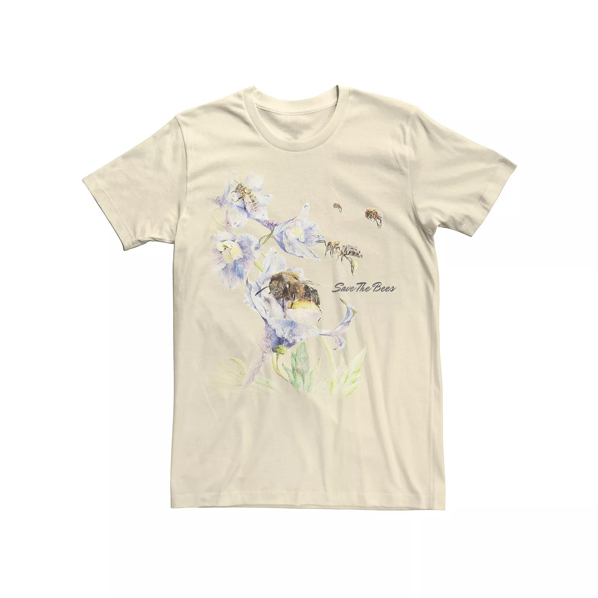 Men's Earth Day Save The Bees Floral Tee,  Product Image