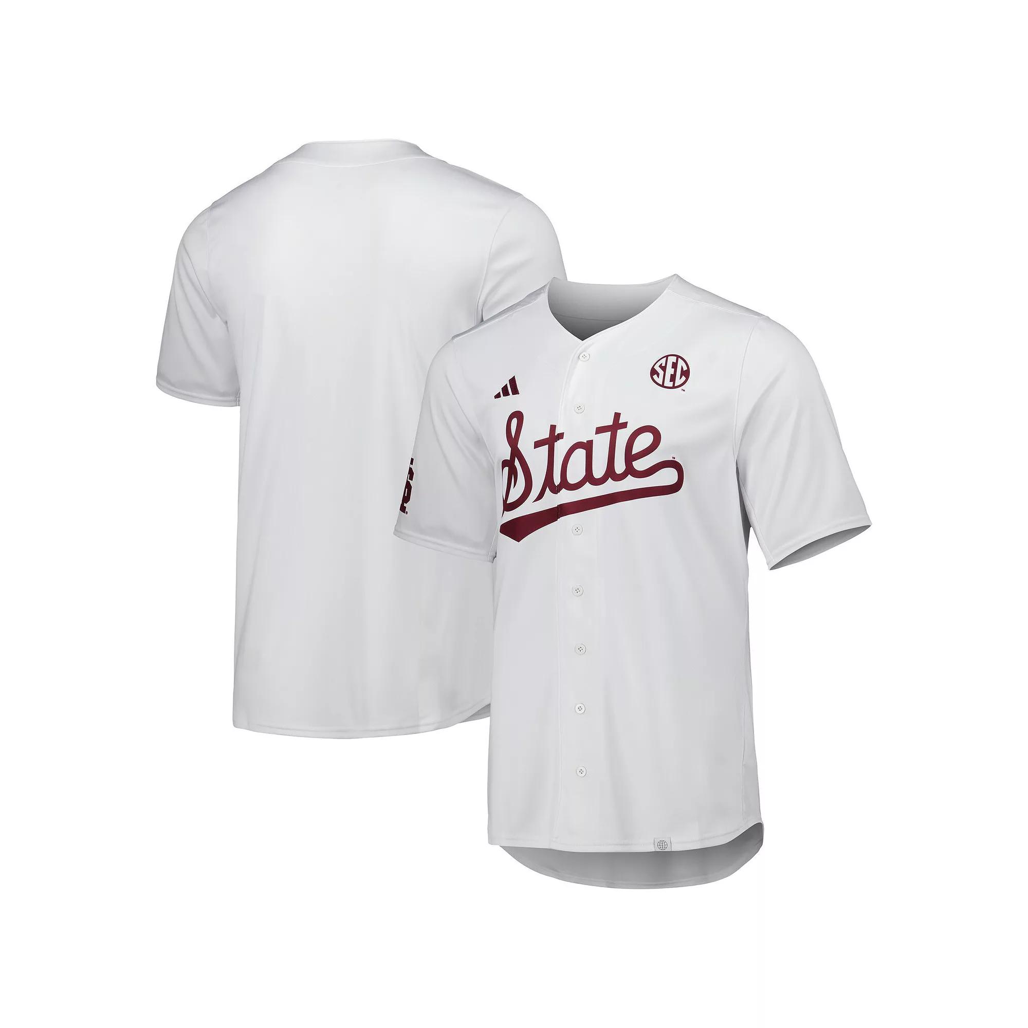 Men's adidas White Mississippi State Bulldogs Team Baseball Jersey,  Product Image