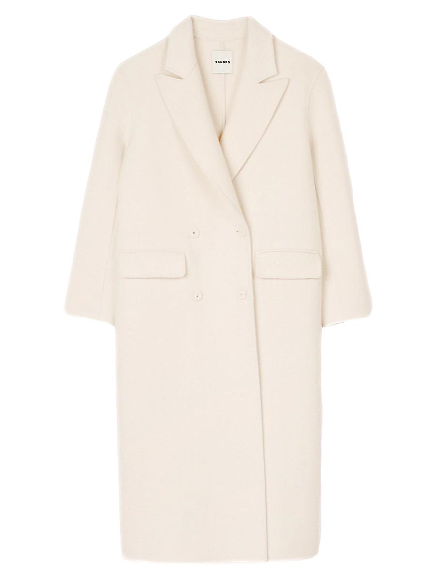 Womens Long Wool-Blend Coat Product Image