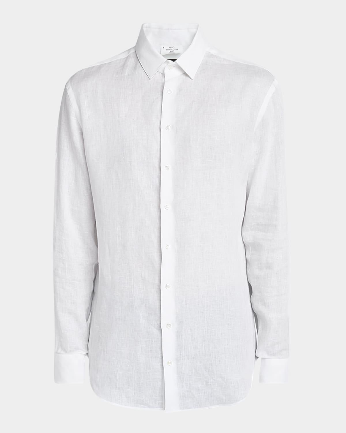 Mens Classic Solid Linen Sport Shirt Product Image