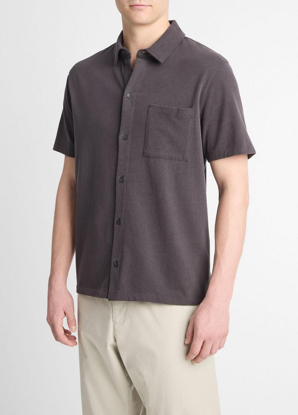 Mens Cotton Button-Front Shirt Product Image