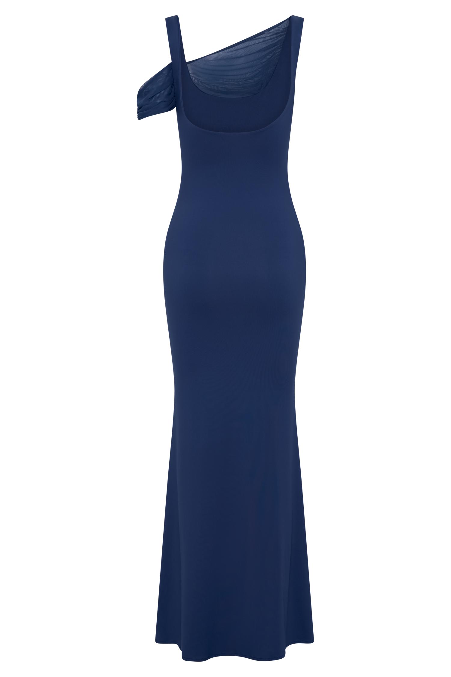 Janette Recycled Nylon And Mesh Sleeveless Maxi Dress - Navy Product Image