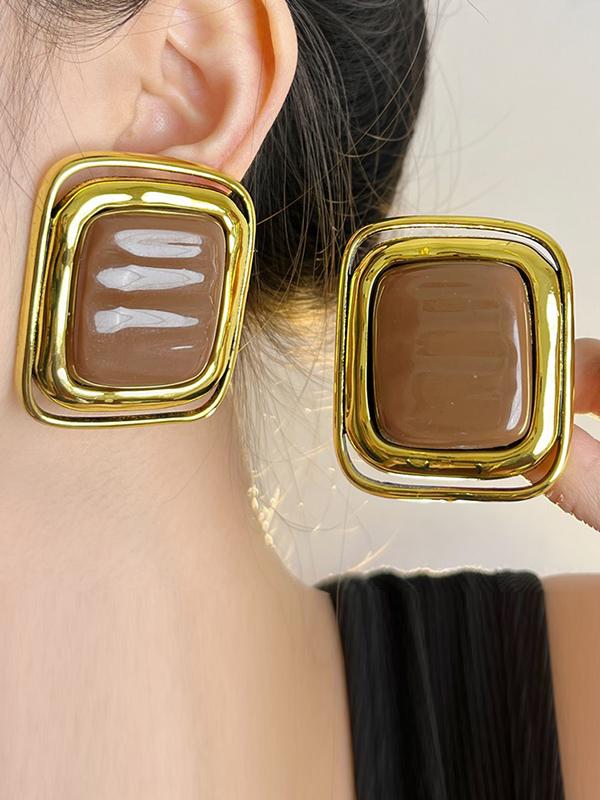 Geometric Shiny Earrings Accessories Product Image