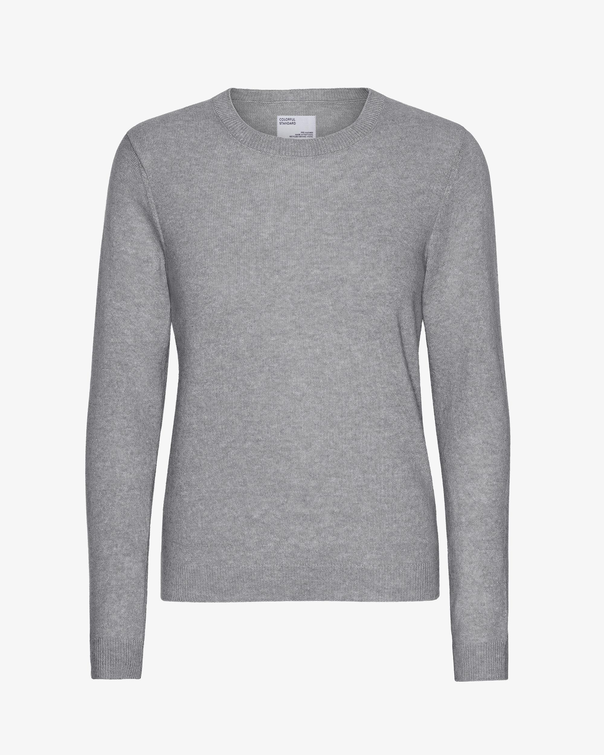 Women Light Merino Wool Crew - Heather Grey Product Image