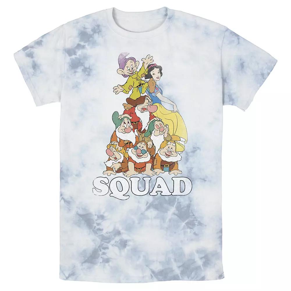 Men's Disney Snow White Seven Dwarves Squad Pile Bomabrd Wash Tee, Size: Medium, White Blue Product Image