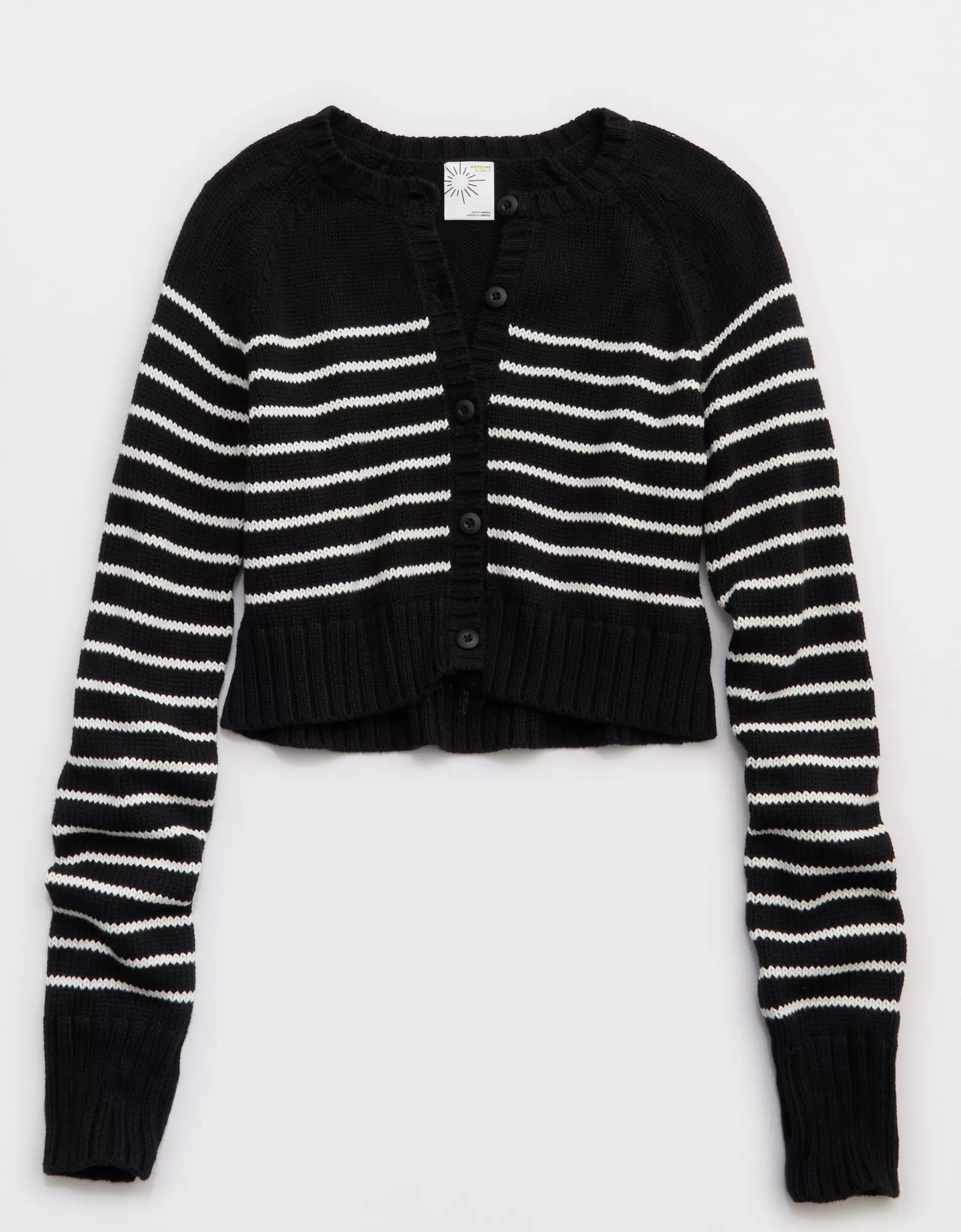 OFFLINE By Aerie Striped Cardigan Sweater Product Image