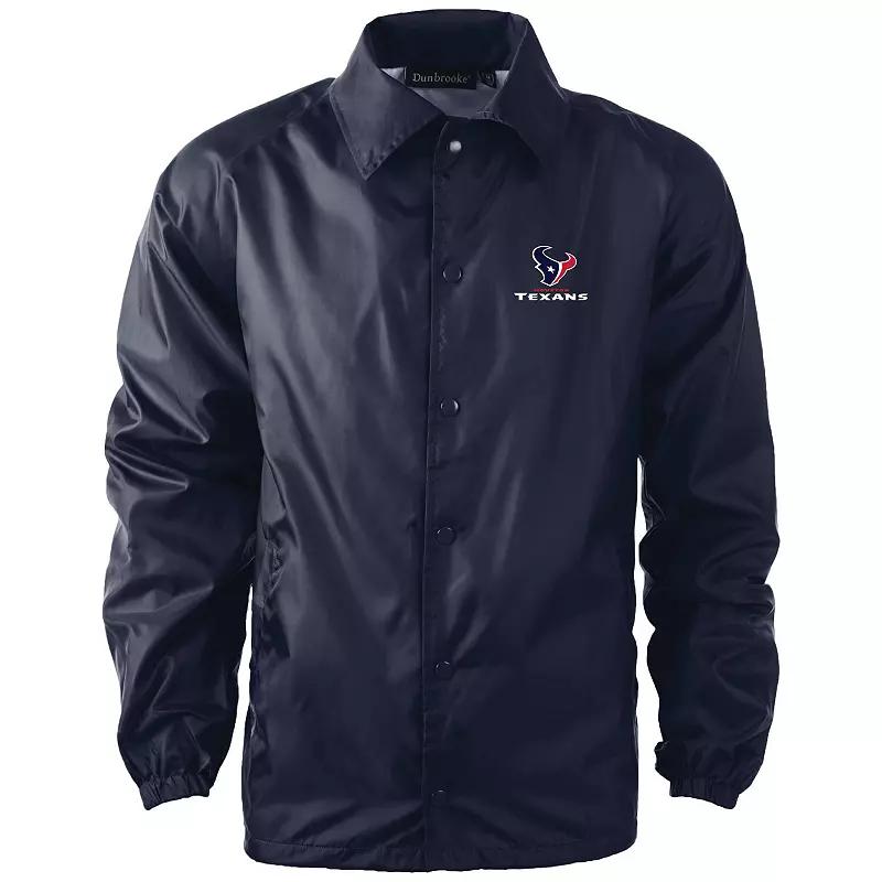 Men's Dunbrooke Navy Houston Texans Coaches Classic Raglan Full-Snap Windbreaker Jacket,  Product Image