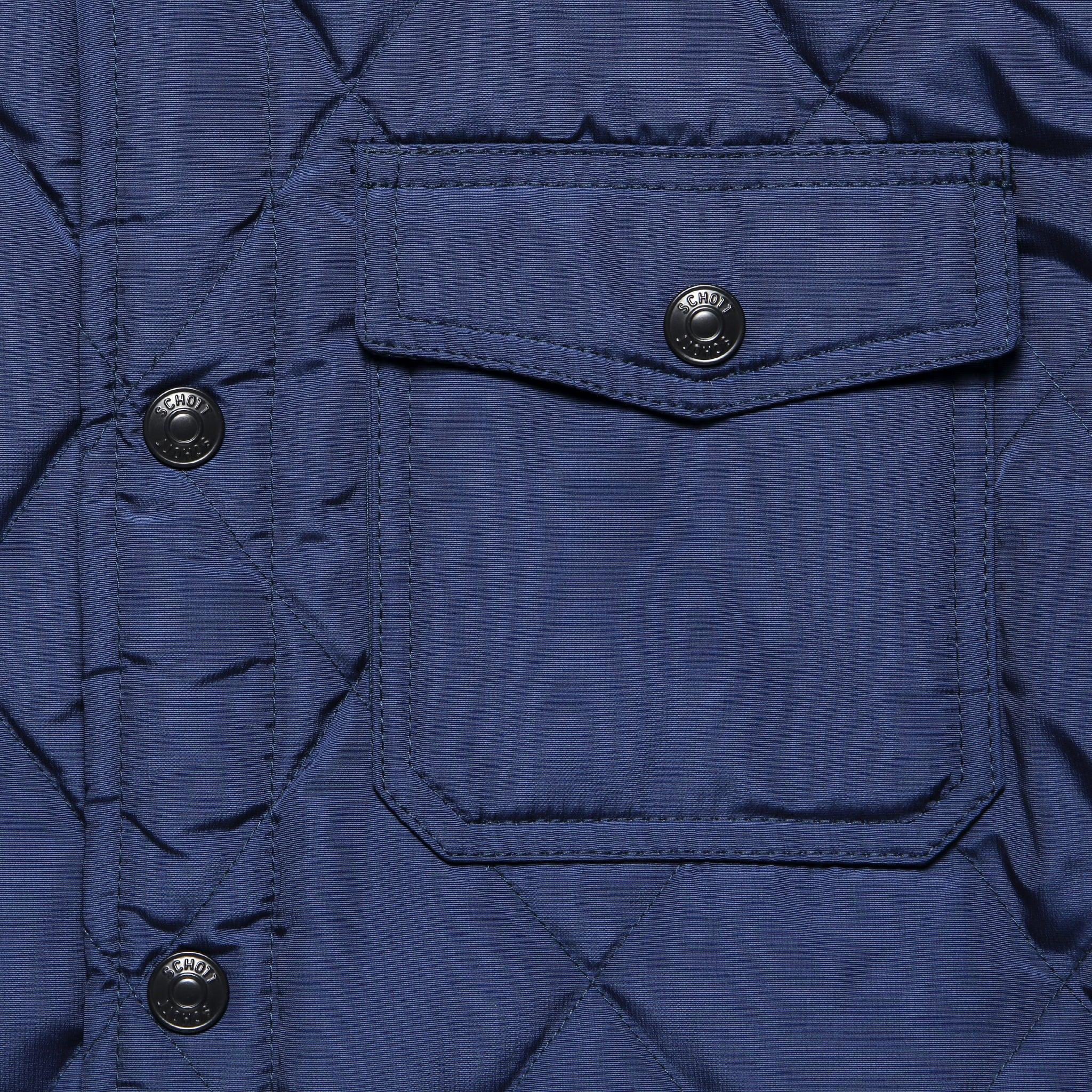 Down-Filled Quilted Shirt Jacket - Navy Product Image