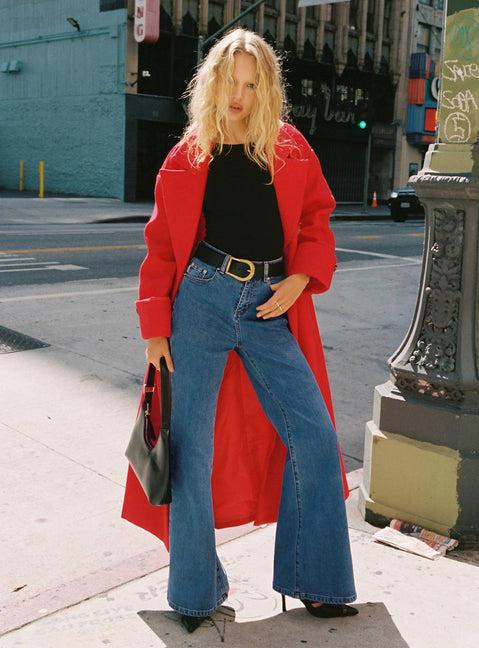 Lucille High Rise Flare Leg Jeans Mid Wash Product Image