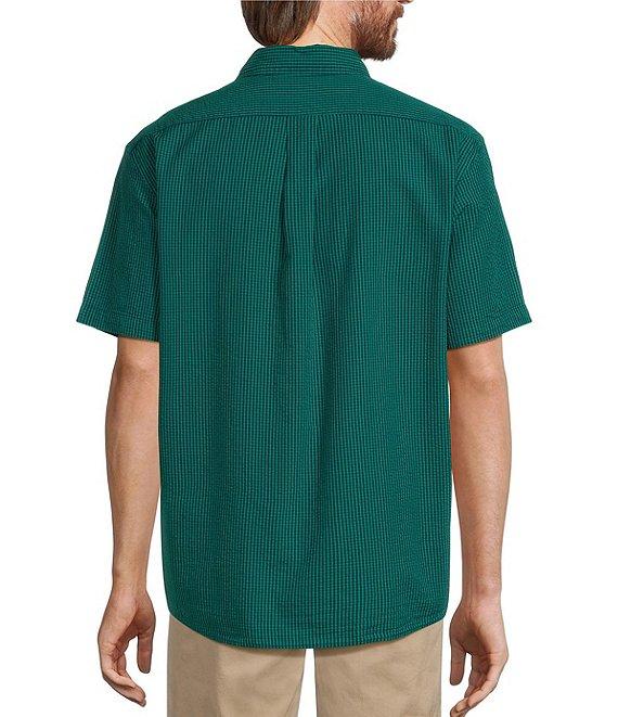 Roundtree & Yorke Short Sleeve Gingham Seersucker Sport Shirt Product Image