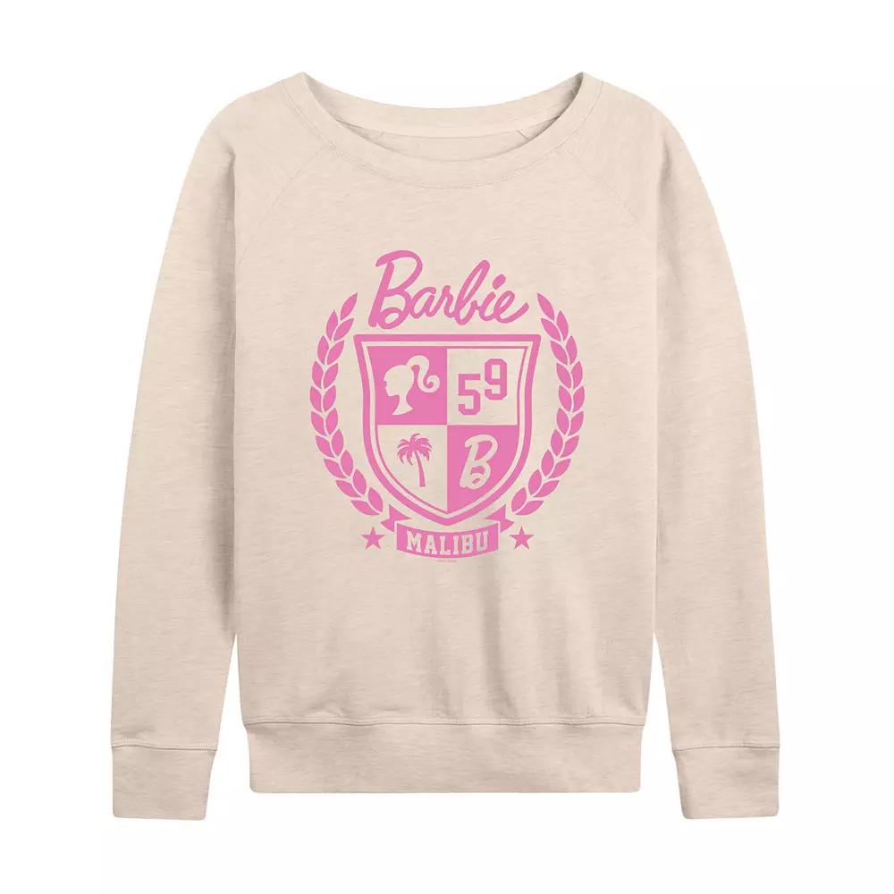 Women's Barbie® Varsity Malibu Seal French Terry Long Sleeve Tee,  Product Image
