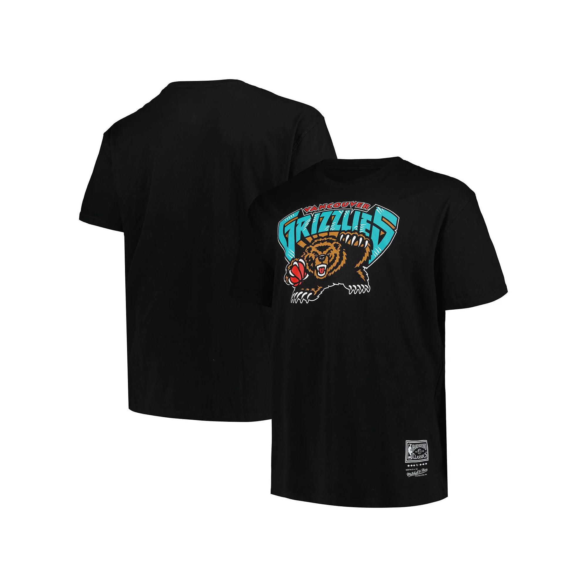 Men's Mitchell & Ness Black Vancouver Grizzlies Big & Tall Hardwood Classics Vintage Logo T-Shirt, Size: 2XB, Nba Black Product Image
