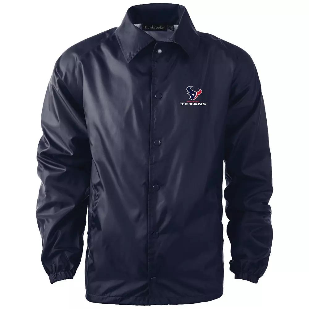 Men's Dunbrooke Navy Houston Texans Coaches Classic Raglan Full-Snap Windbreaker Jacket,  Product Image