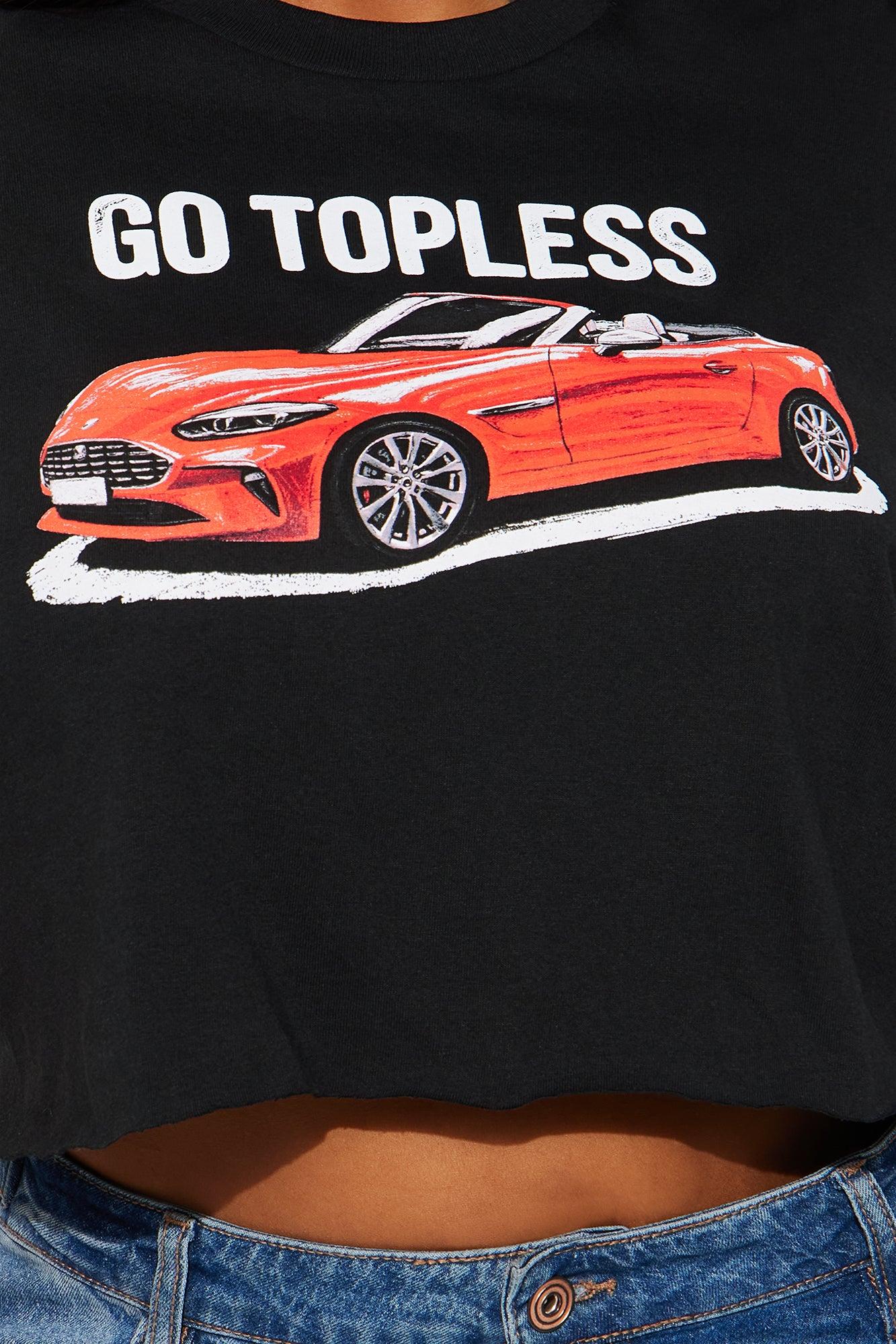 Go Topless Cropped Tee - Black Product Image