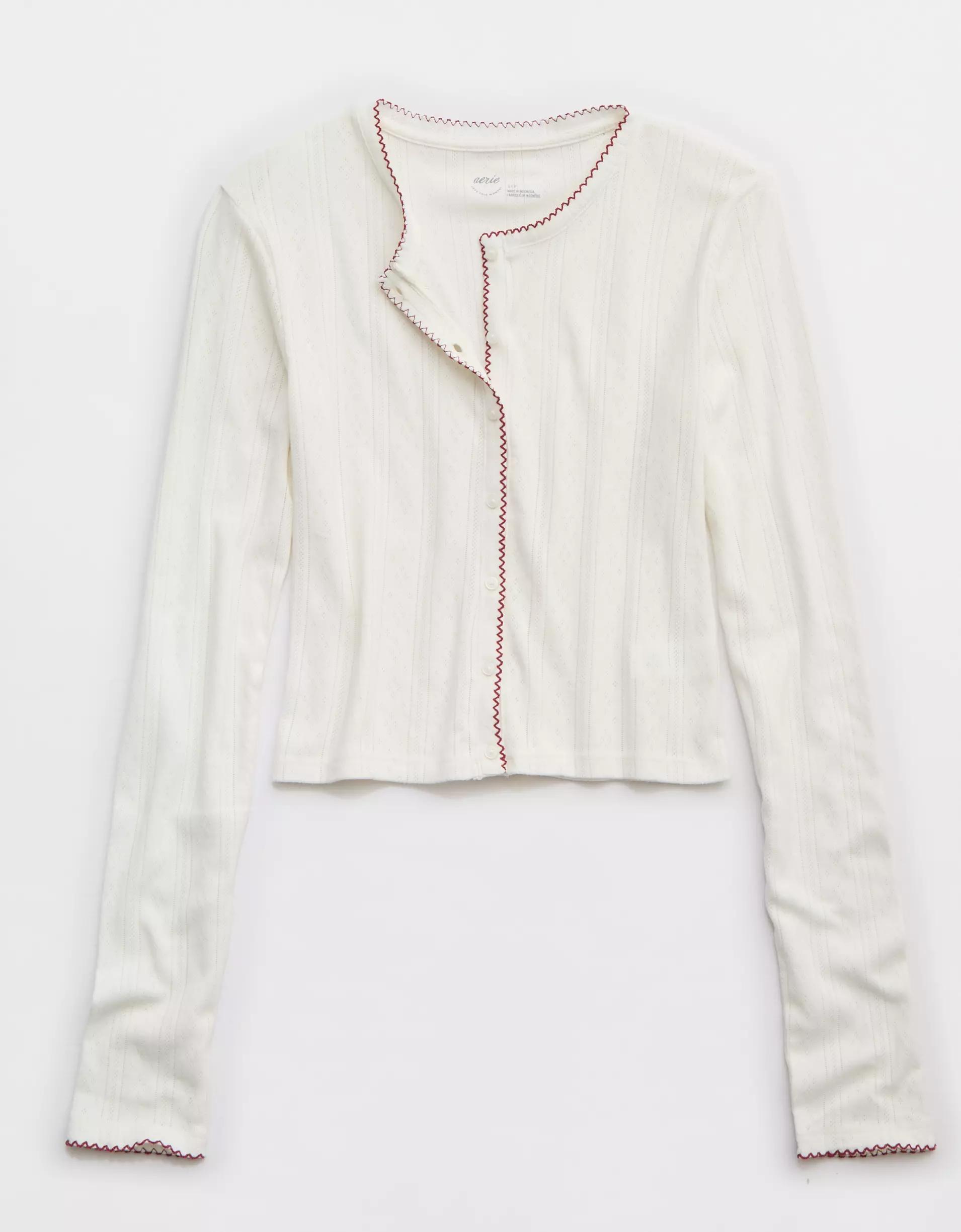 Aerie Off-Duty Pointelle Cardigan Product Image