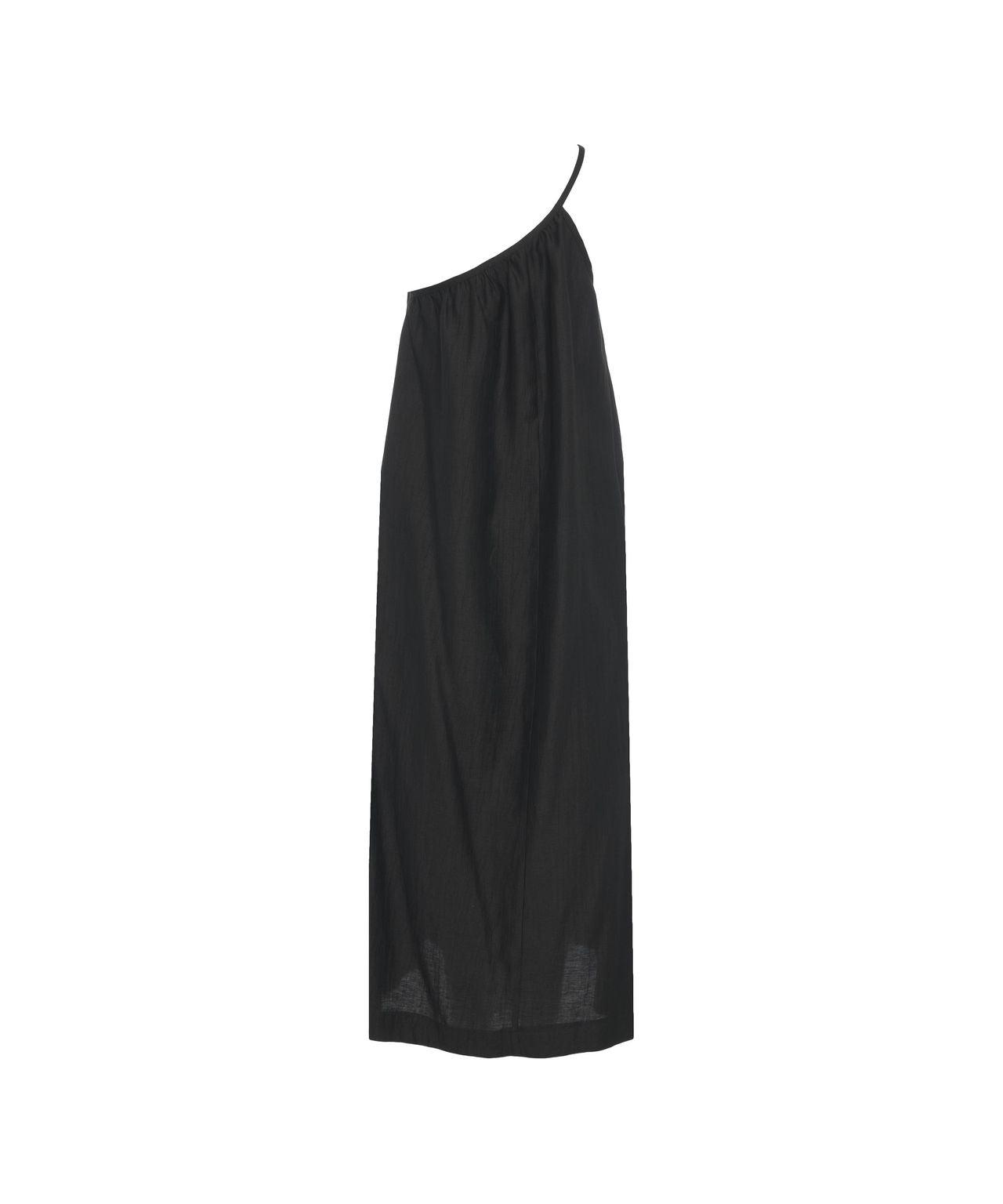 Asymmetrical maxi dress in linen Product Image