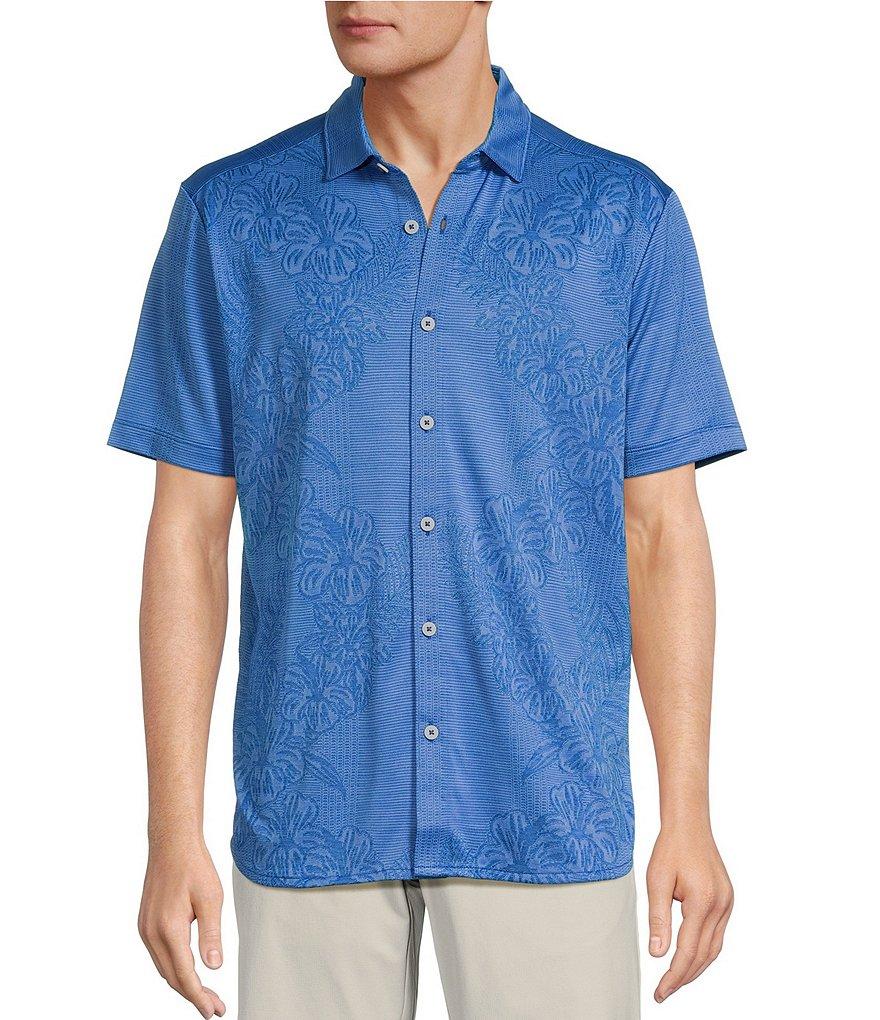 Tommy Bahama Palm Coast Cascade Vines Jacquard Short Sleeve Woven Camp Shirt Product Image