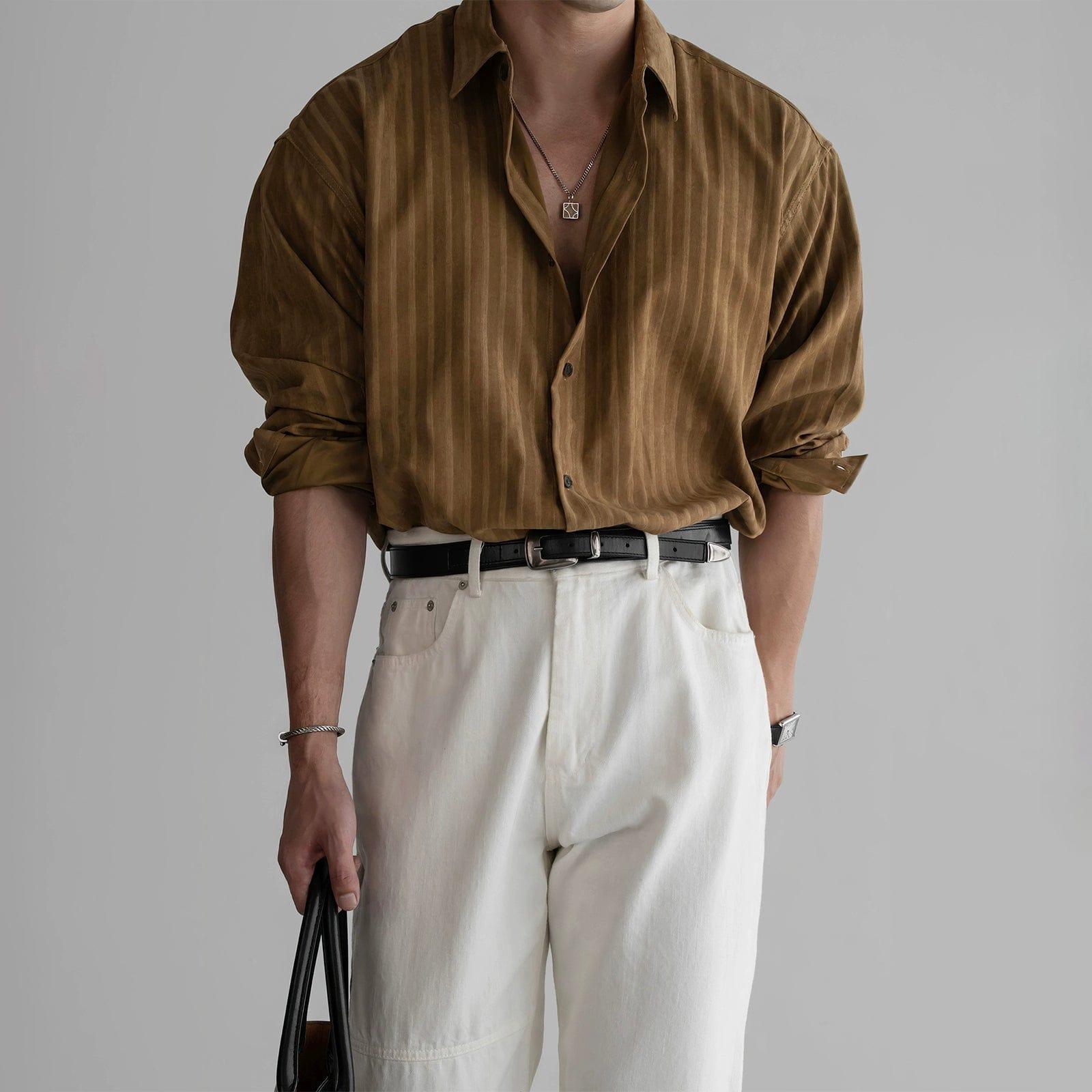 RT No. 11812 VERTICAL STRIPED BUTTON-UP COLLAR SHIRT Product Image