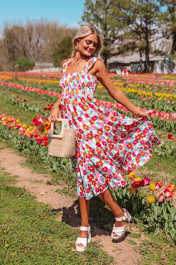 South Ocean Boulevard Smocked Midi Dress Product Image