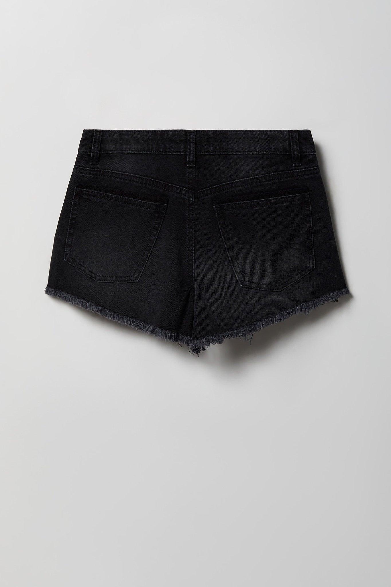 Lace Trim Denim Short Female Product Image