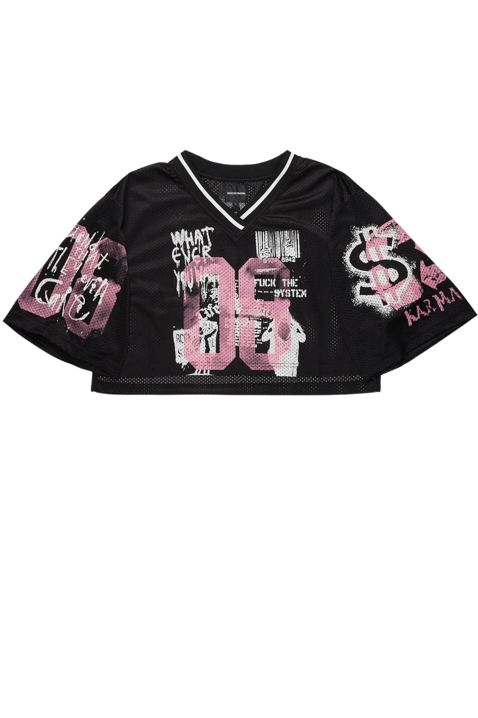 Riana Black Mesh Jersey Female Product Image