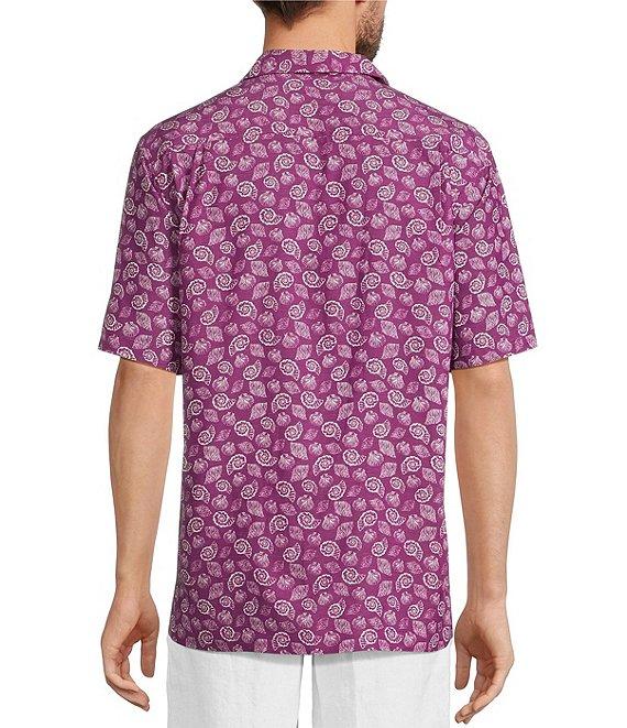 Caribbean Mini Shell Print Short Sleeve Woven Camp Shirt Product Image