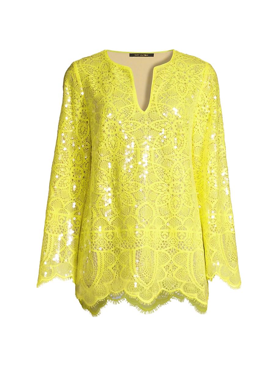 Womens Ellie Sequined Cotton-Blend Lace Tunic Product Image