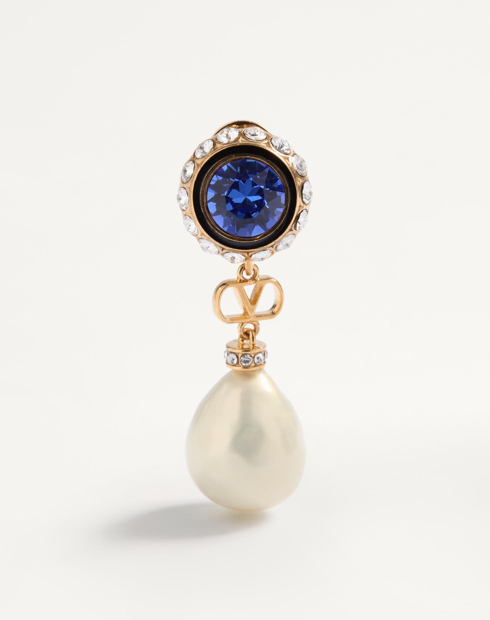 Vlogo Signature Earrings In Metal, Enamel, Pearls And Crystals Product Image
