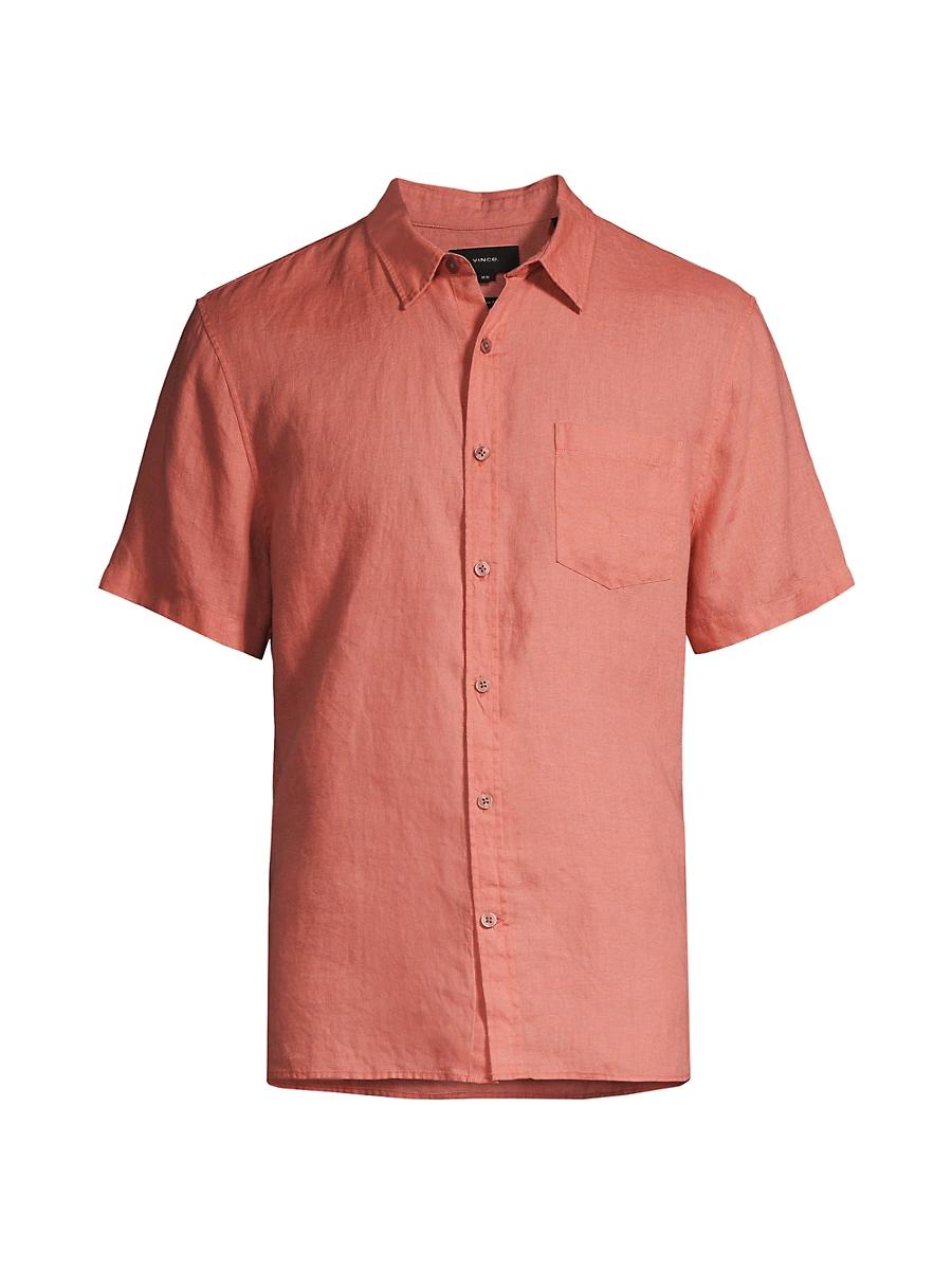 Mens Linen Short-Sleeve Button-Up Shirt Product Image