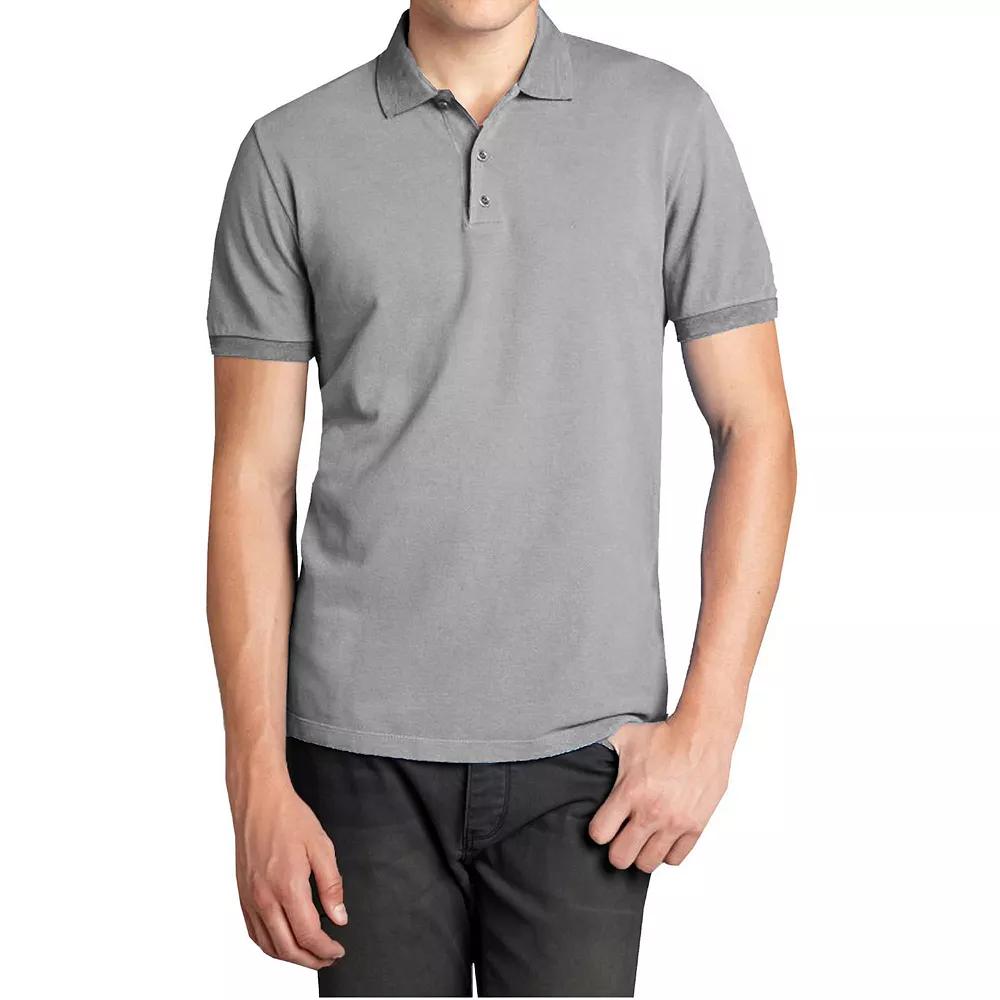 Men's Galaxy Short Sleeve Pique Polo, Size: Large, Grey Gray Product Image