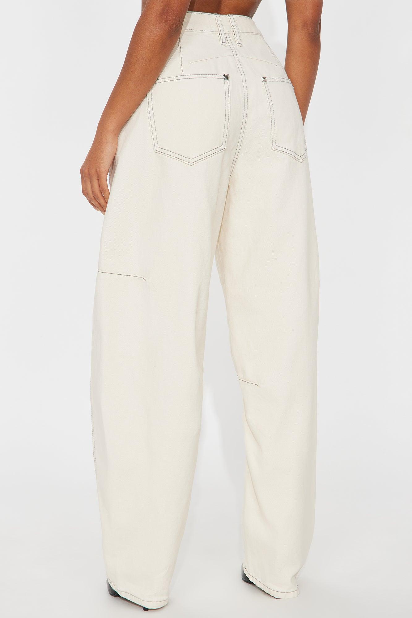 Natural State Loose Tapered Jeans - Cream Female Product Image