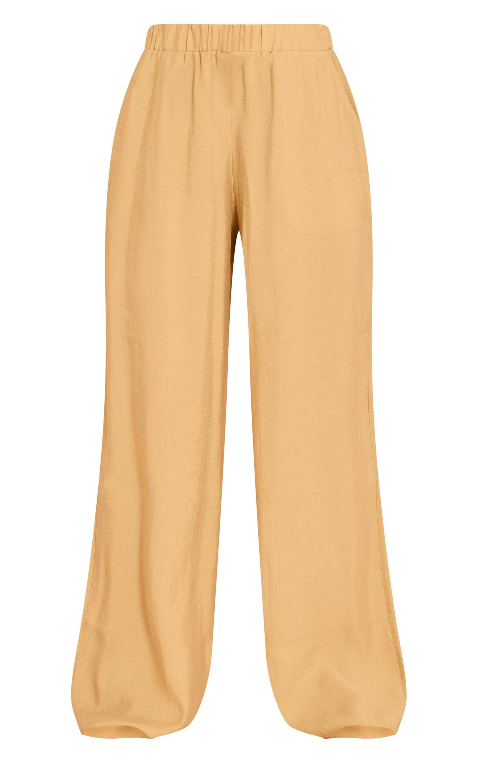  Mustard Woven Wide Leg Pants Product Image