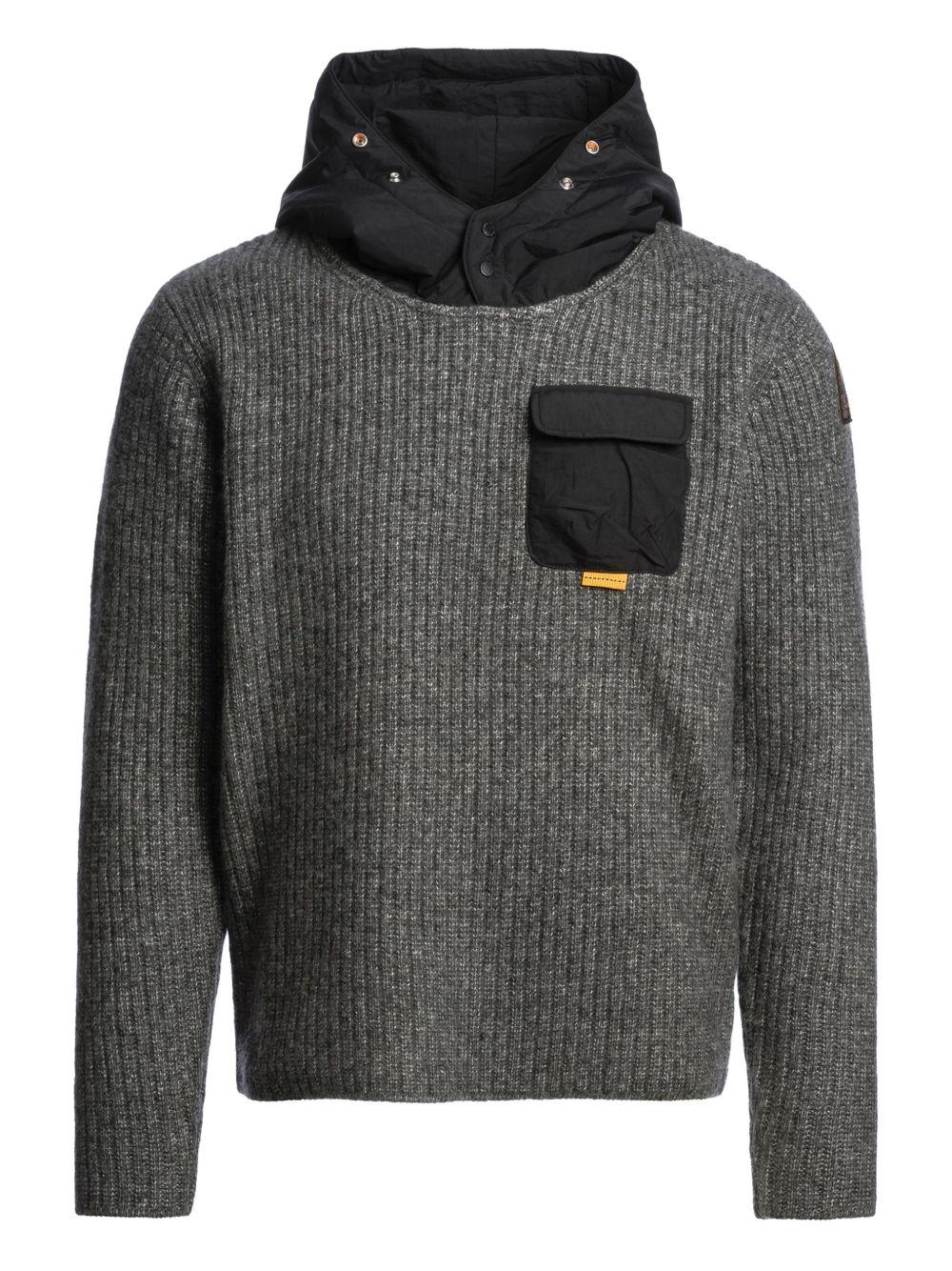 ribbed-knit hoodie Product Image