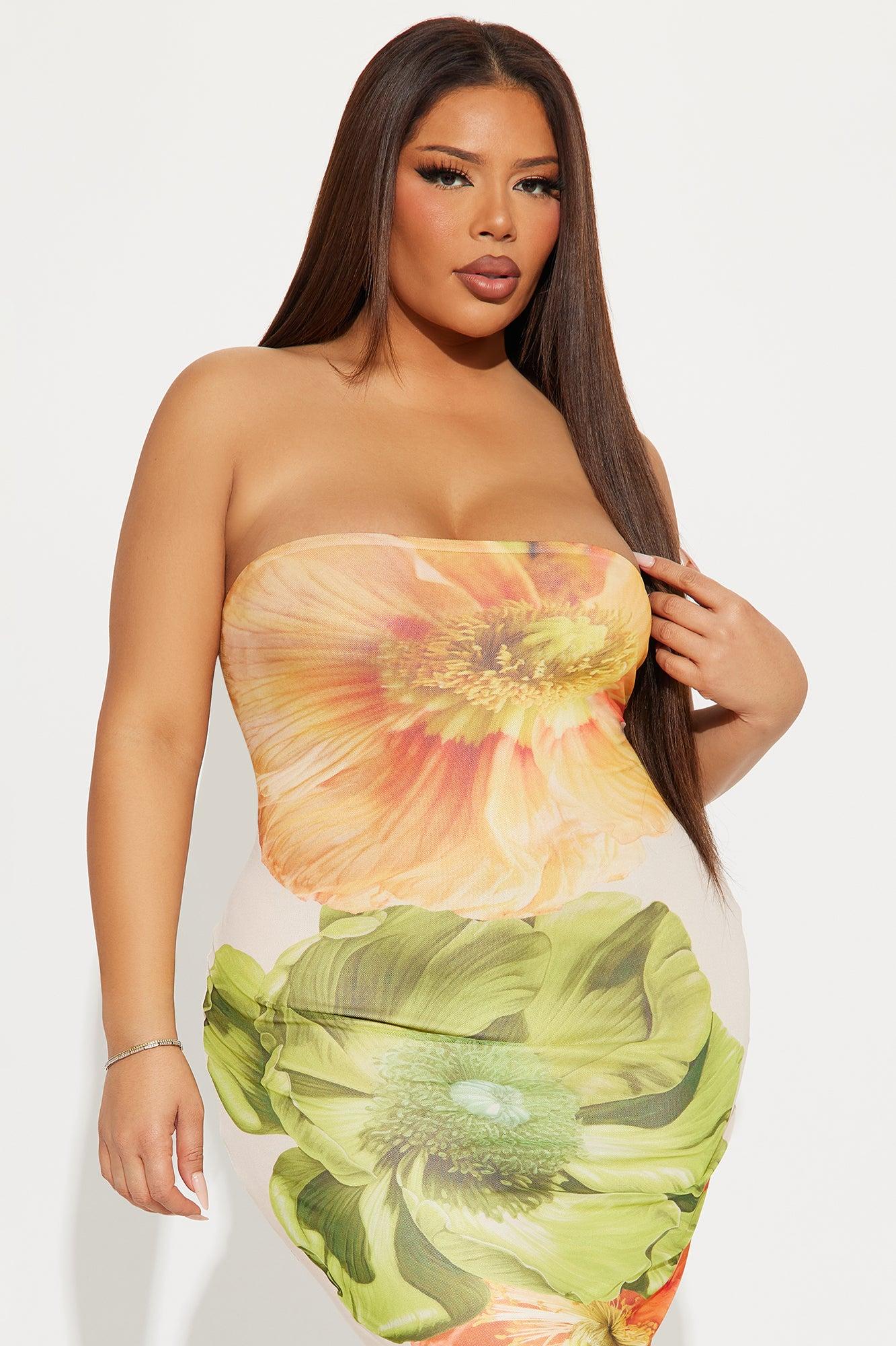 Becka Floral Mesh Maxi Dress - Multi Color Product Image