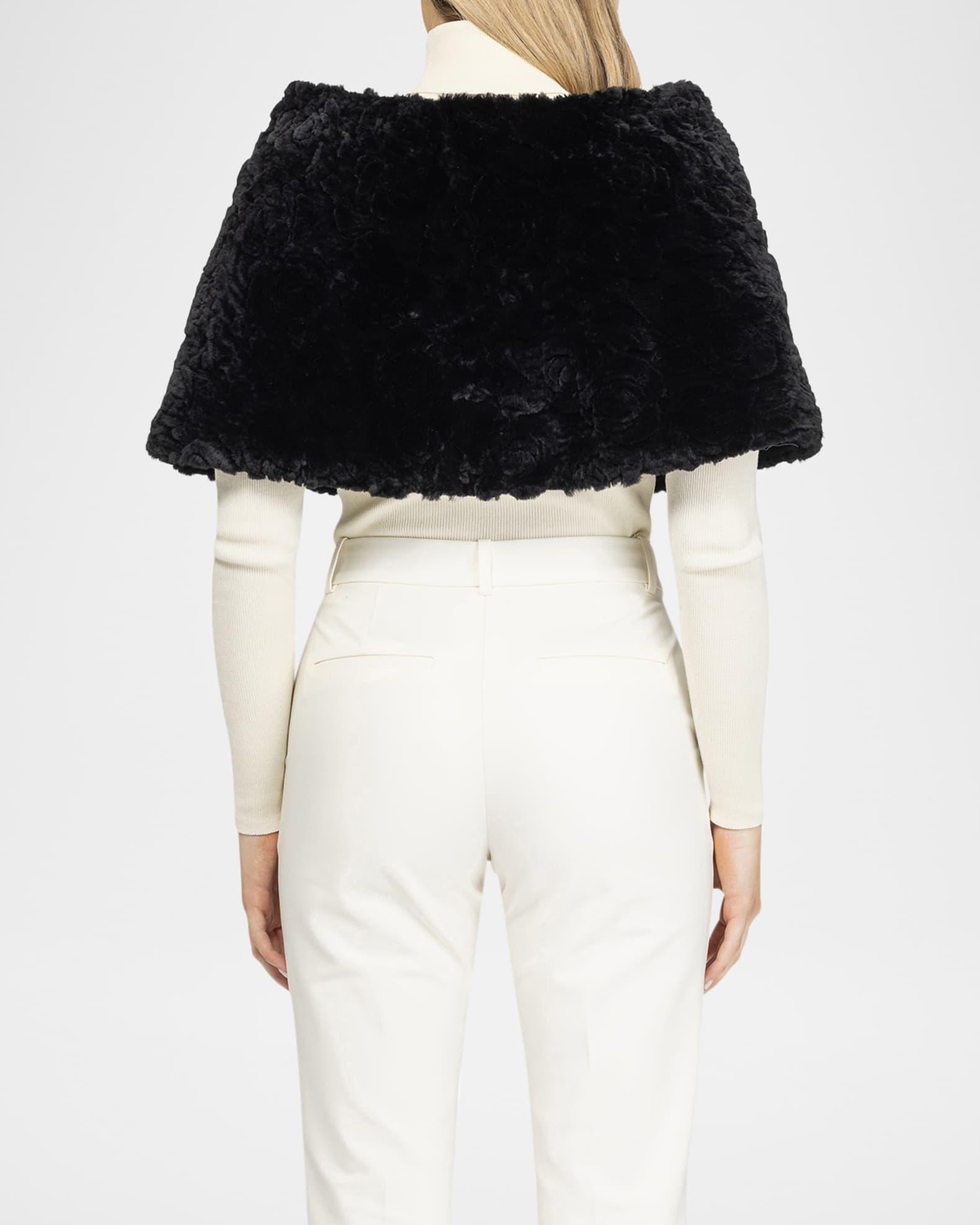 Rose Printed Select Lamb Shearling Capelet Product Image