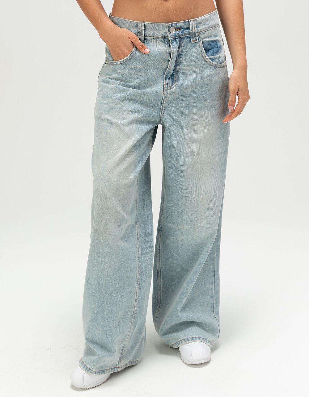 RSQ Womens Low Rise Ultra Baggy Jeans - LIGHT WASH Product Image