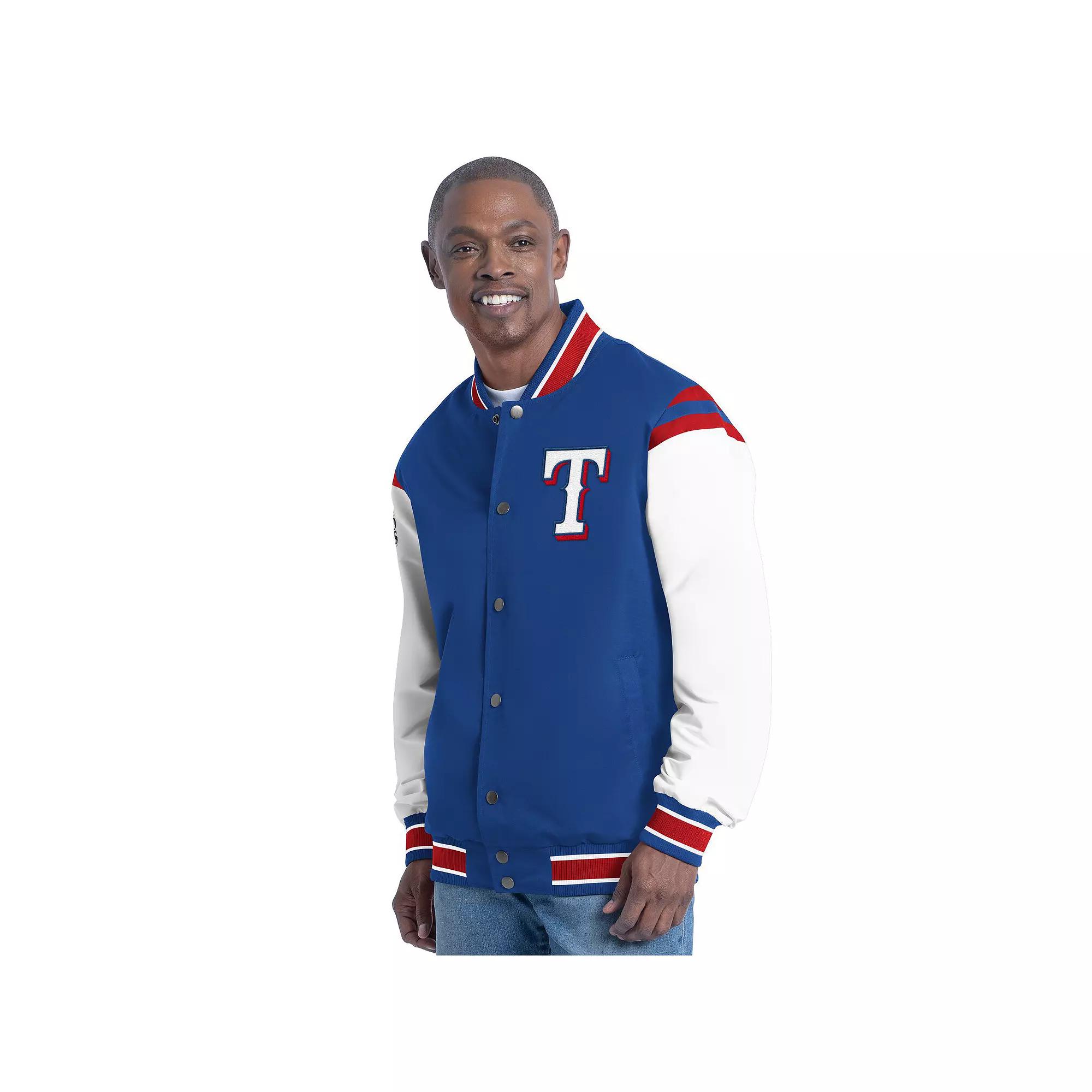 Men's G-III Sports by Carl Banks Royal Chicago Cubs Recruit Commemorative Full-Snap Varsity Jacket,  Product Image