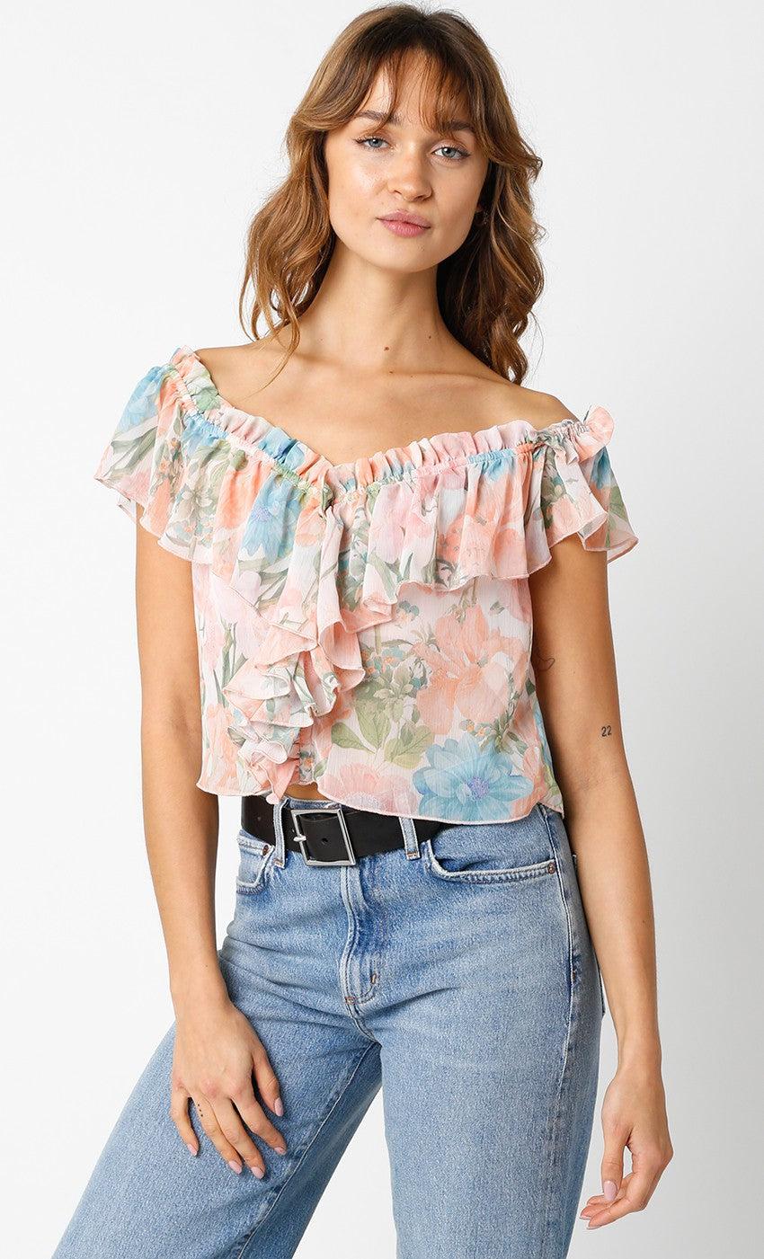 FINAL SALE Kiera Floral Off the Shoulder Top Product Image