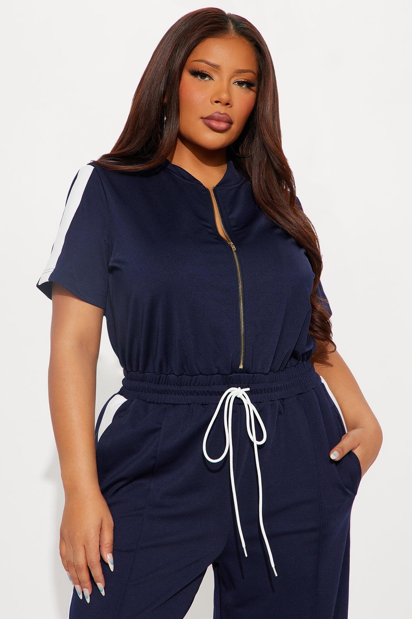Lianna Short Sleeve Jumpsuit - Navy Female Product Image