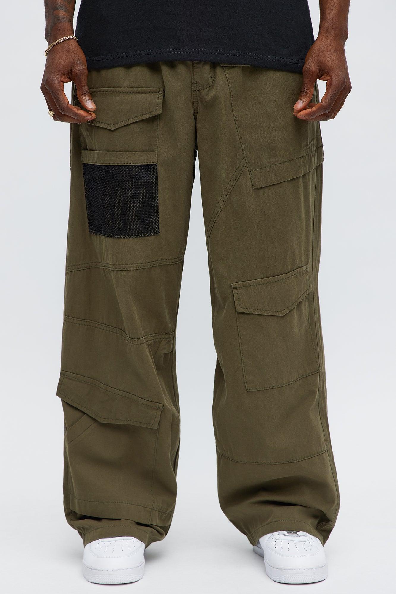 Baggy Lester Cargo Pants - Olive Male Product Image