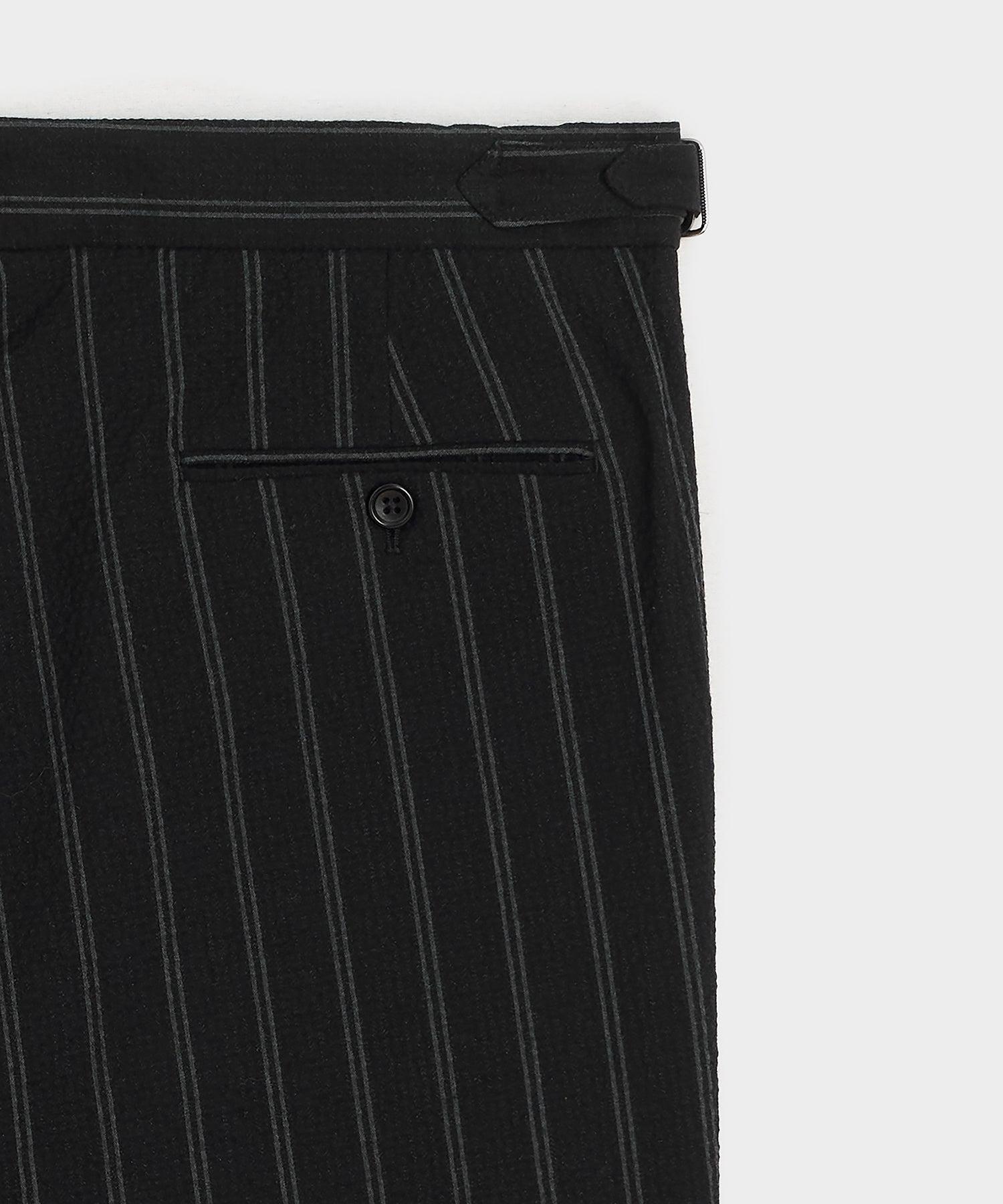 Italian Seersucker Striped Side Tab Trouser Product Image