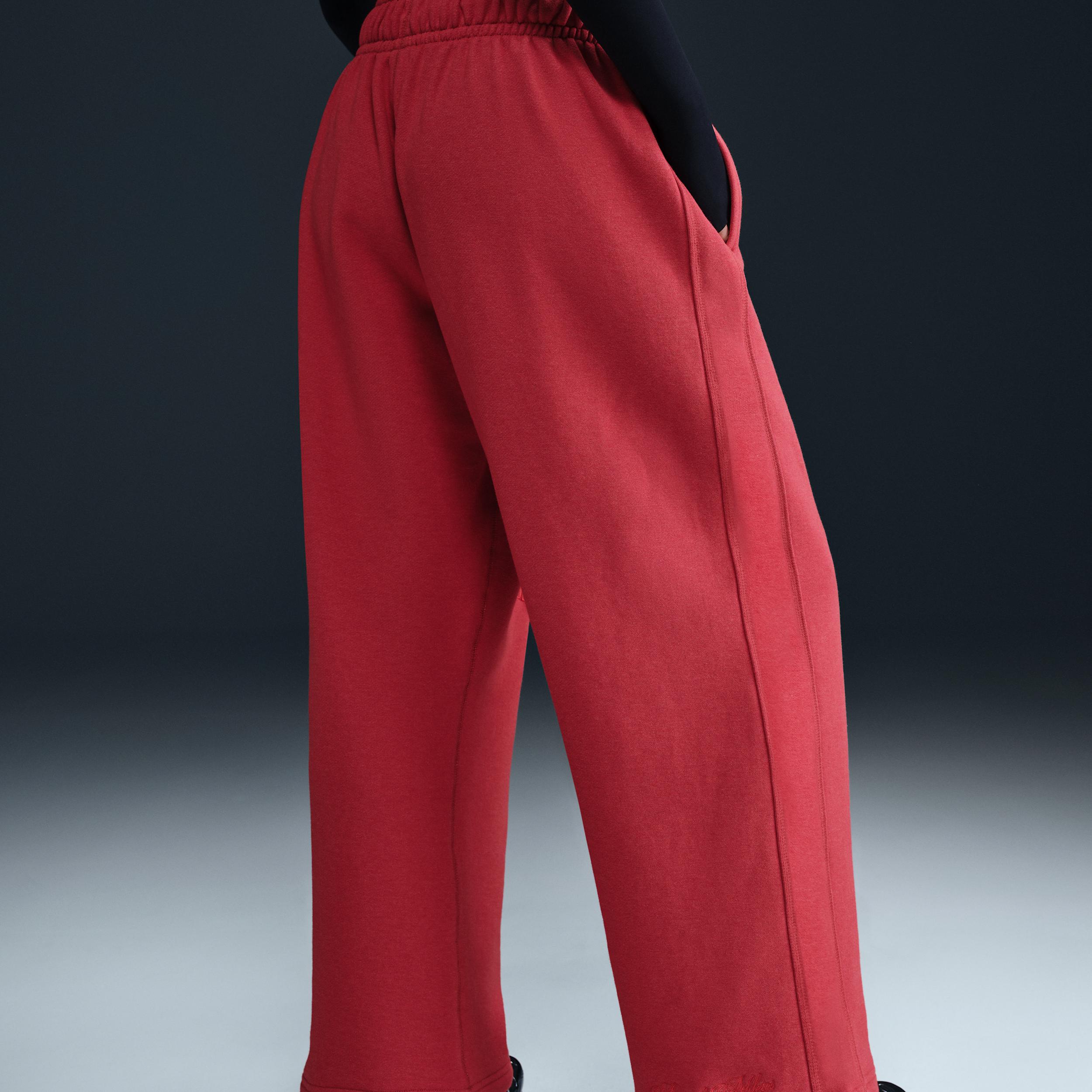 Womens Nike Sportswear Mid-Rise Oversized Open-Hem French Terry Pants | HQ5883-010 Product Image