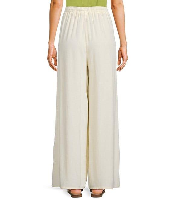 Sadie & Sage Linen Blend Elastic Waist Wide Leg Pull-On Pants Product Image