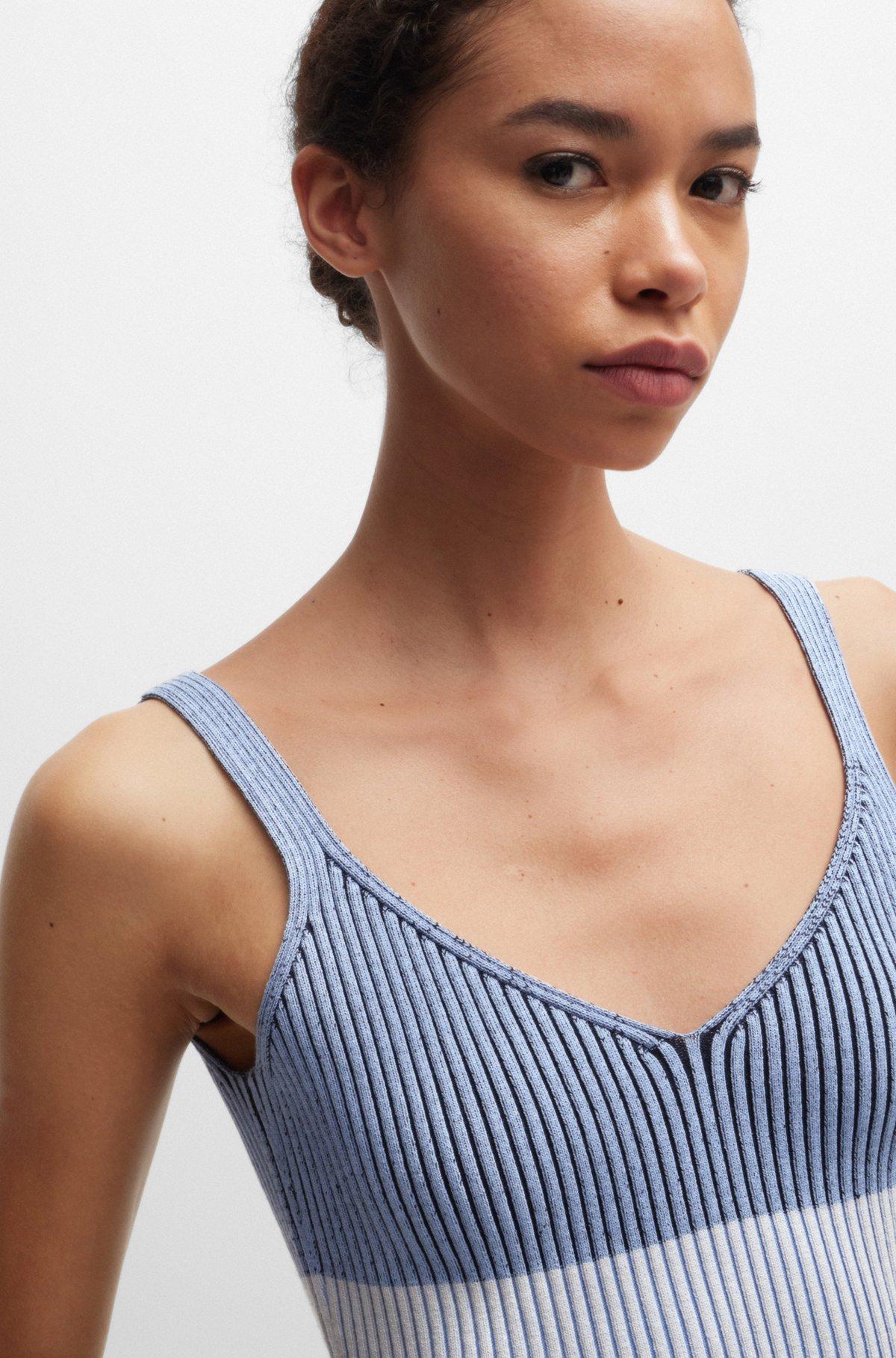 V-neck vest top in a ribbed knit Product Image