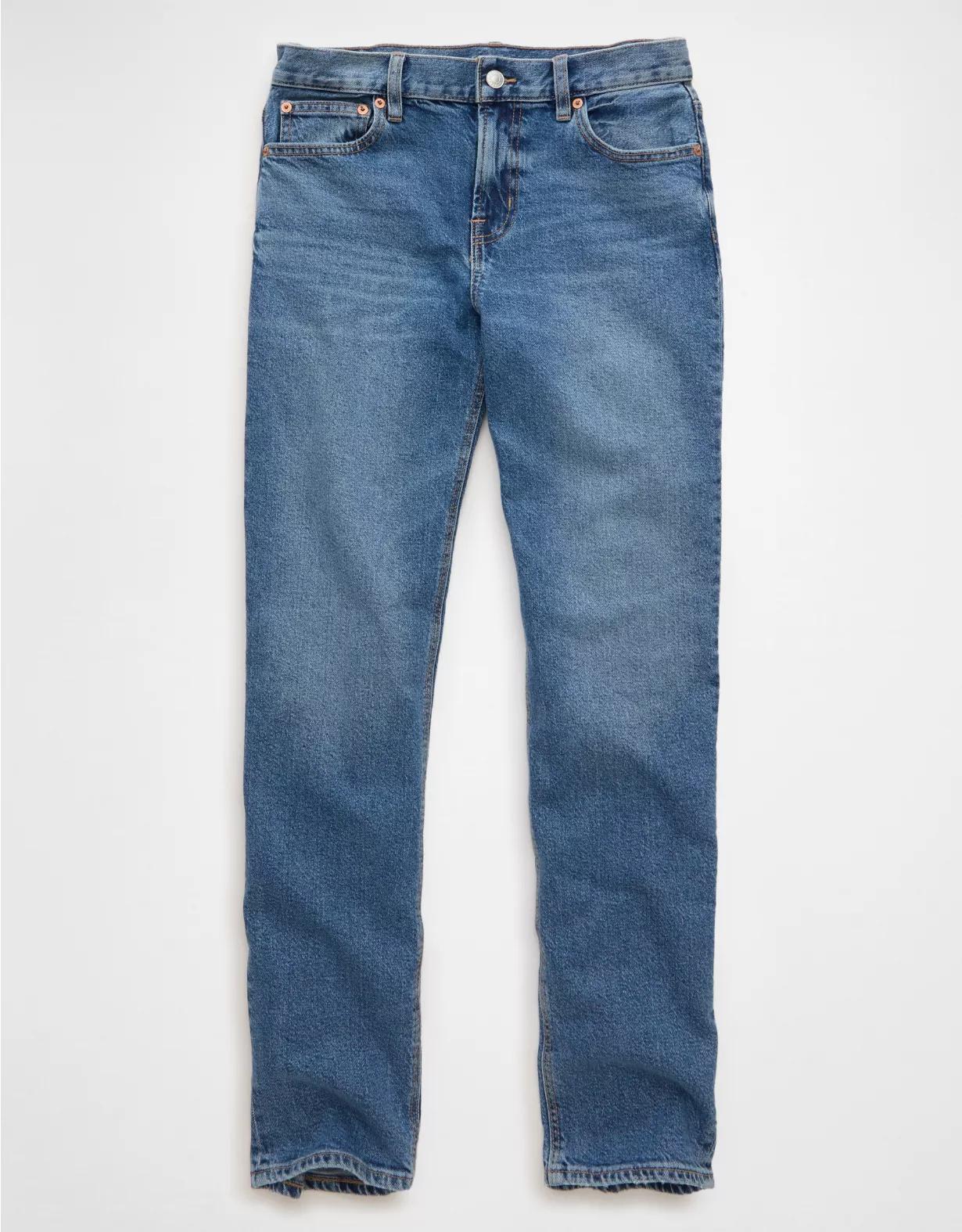 AE Stretch Super High-Waisted Straight Jean Product Image