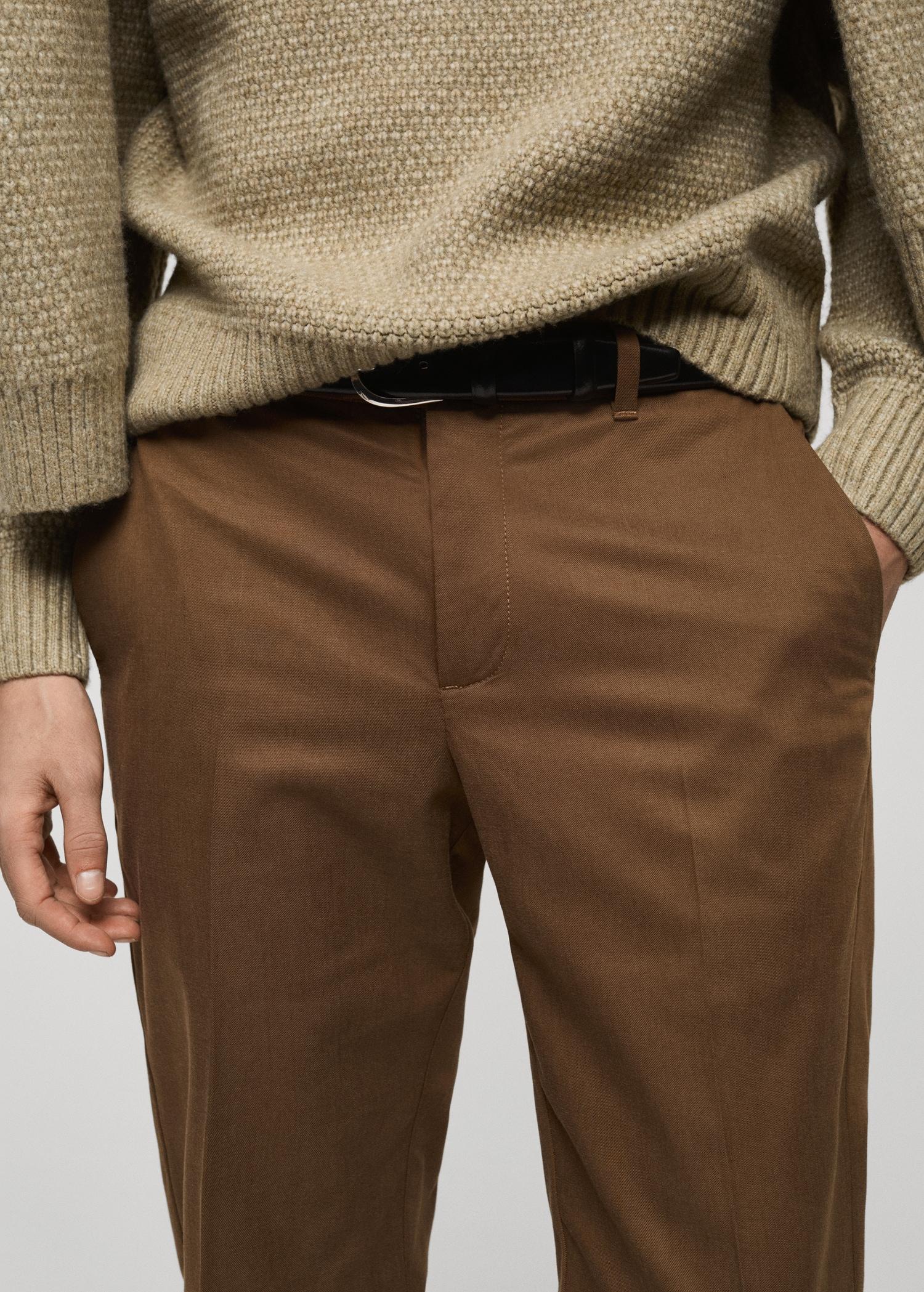 Regular-fit cotton pants - Men | MANGO USA Product Image