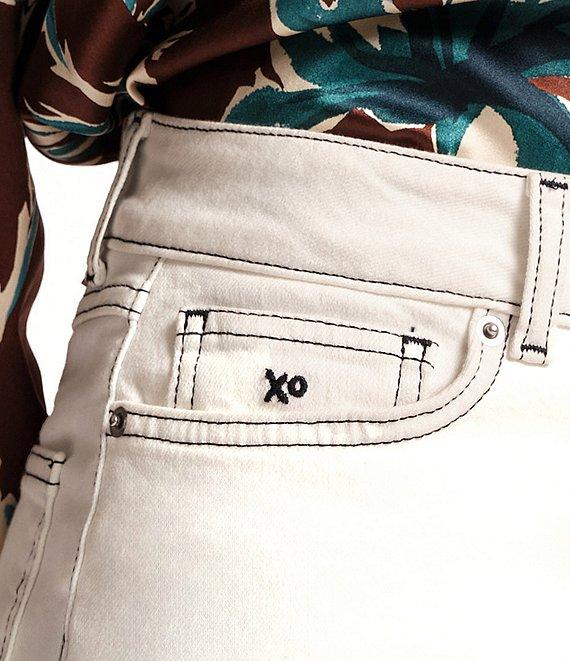 FRANCES VALENTINE Ace Stretch Denim Straight Wide Leg Jeans Product Image