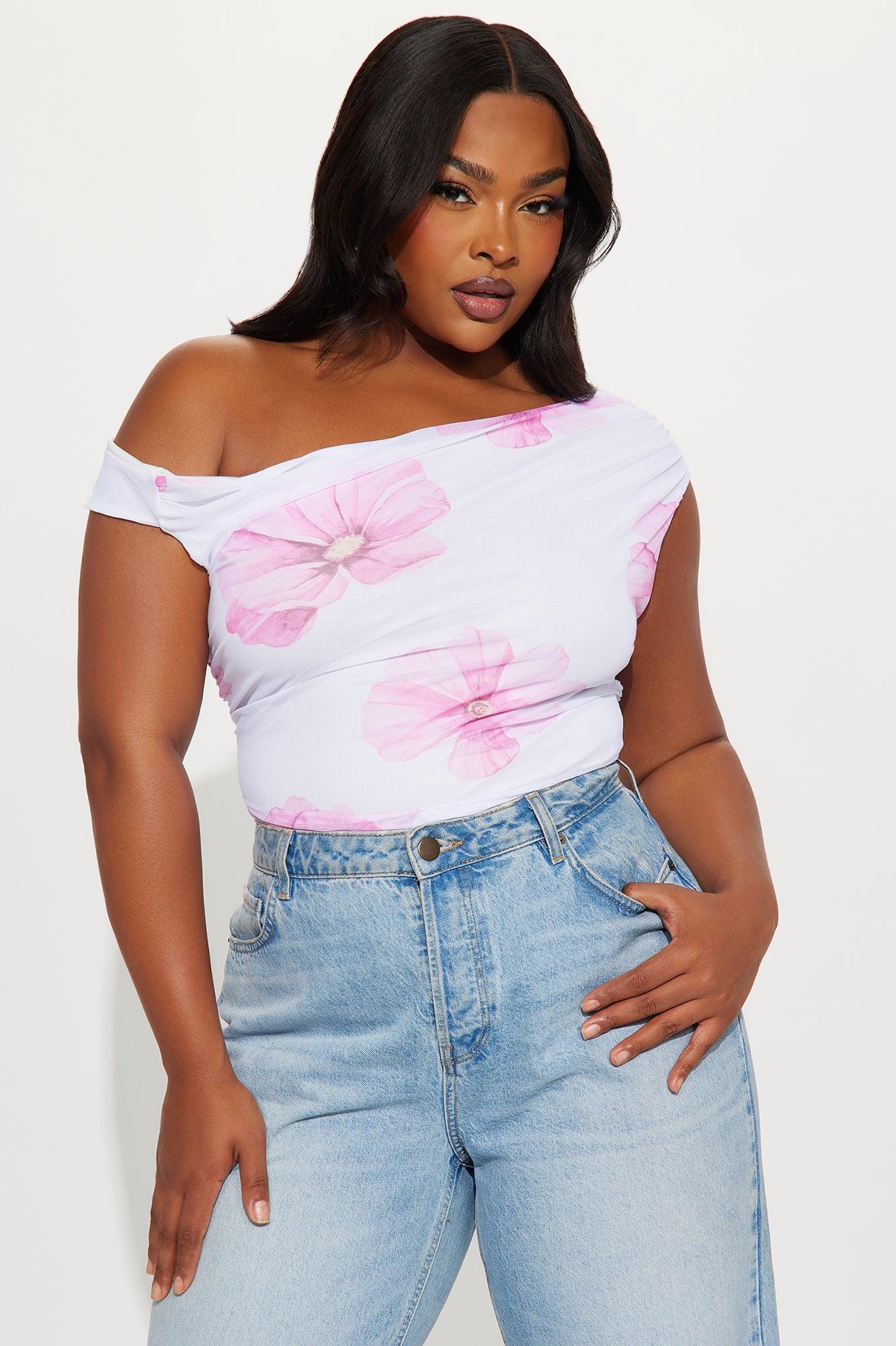 Sabrina Mesh Off Shoulder Bodysuit - White/combo Product Image