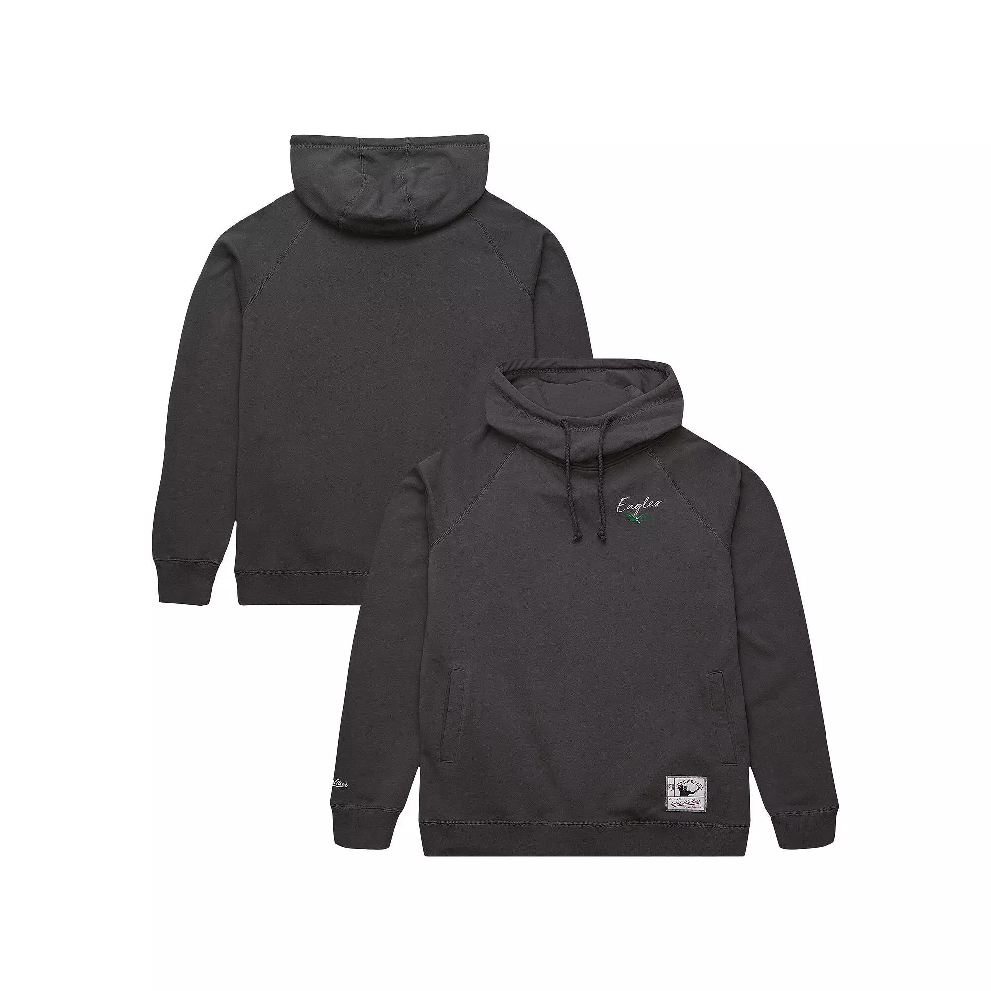 Women's Mitchell & Ness Gray Philadelphia Eagles Funnel Neck Pullover Hoodie, Size: Small, Grey Product Image