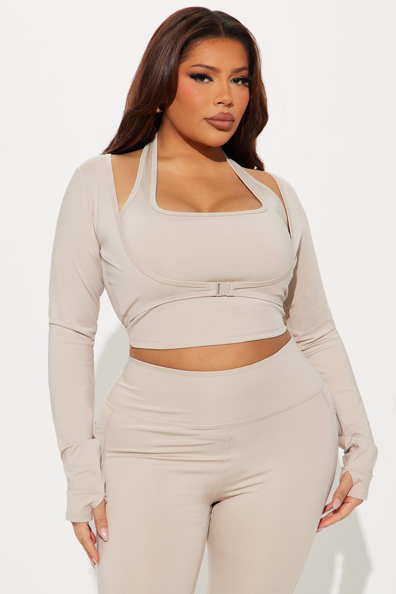 Vital Form Elevate Active Top - Light Taupe Product Image